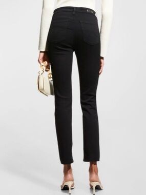 AG Adriano Goldschmied  Mari High‎ Rise Slim Straight Jean 24 jet Black